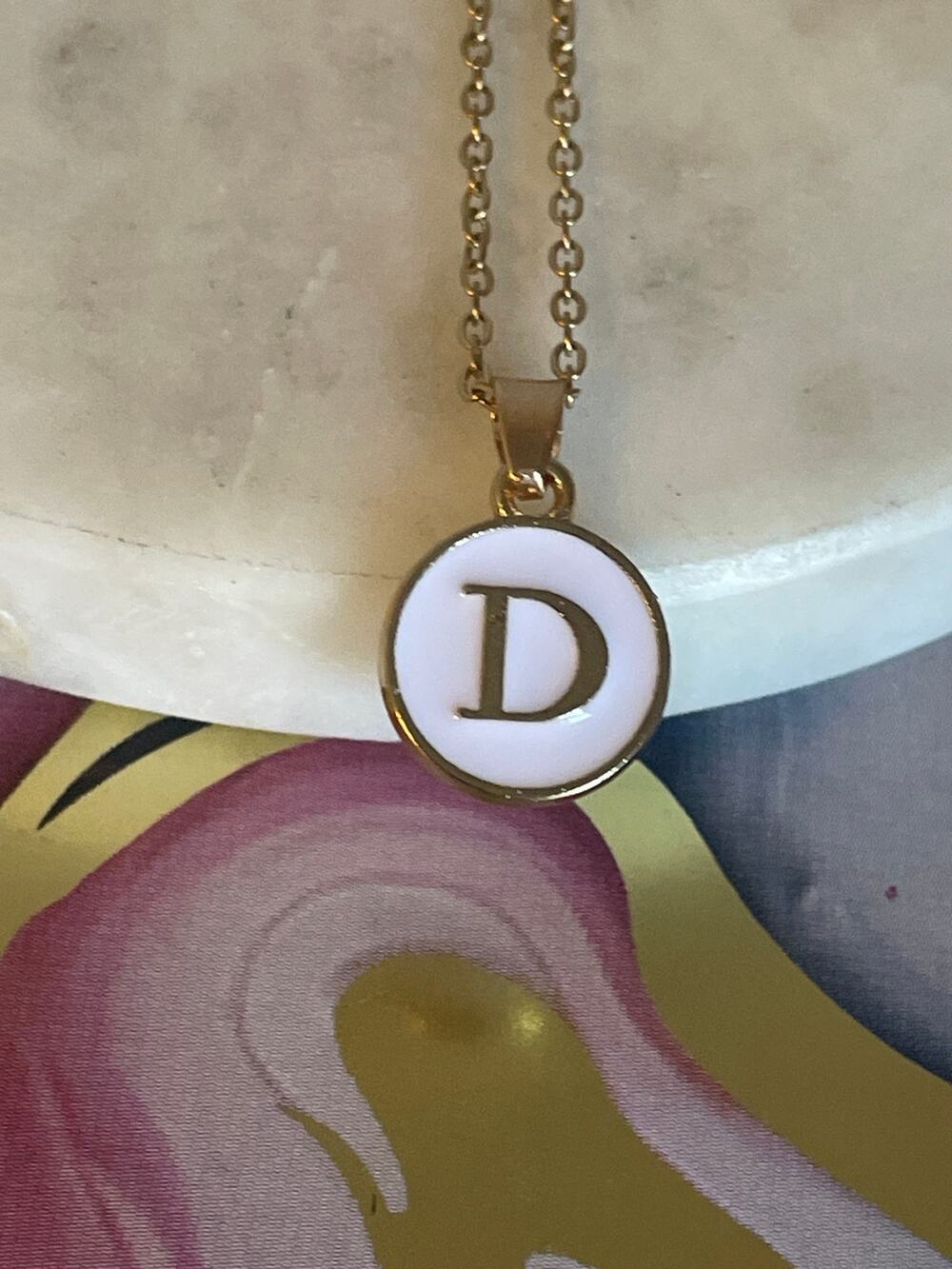 C Letter initial pendant necklace stainless steel